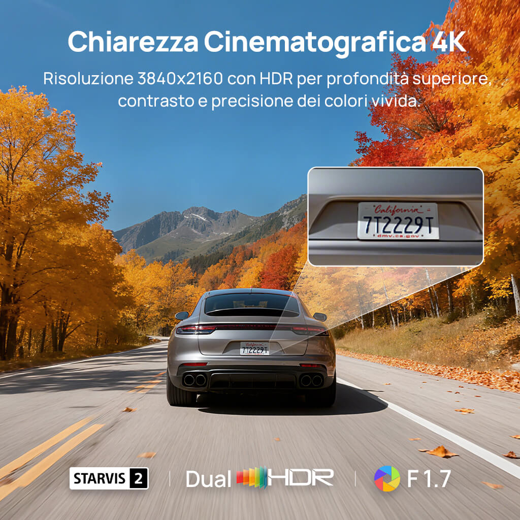 70mai Dash Cam 4K M800 con eMMC integrato, doppia fotocamera Sony STARVIS 2, registrazione HDR, 4G LTE e design compatto - Image 4