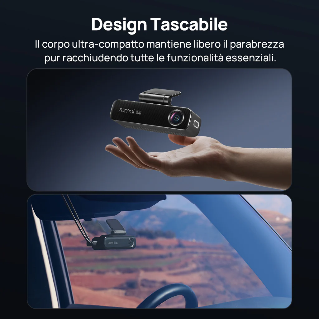 70mai Dash Cam 4K M800 con eMMC integrato, doppia fotocamera Sony STARVIS 2, registrazione HDR, 4G LTE e design compatto - Image 5