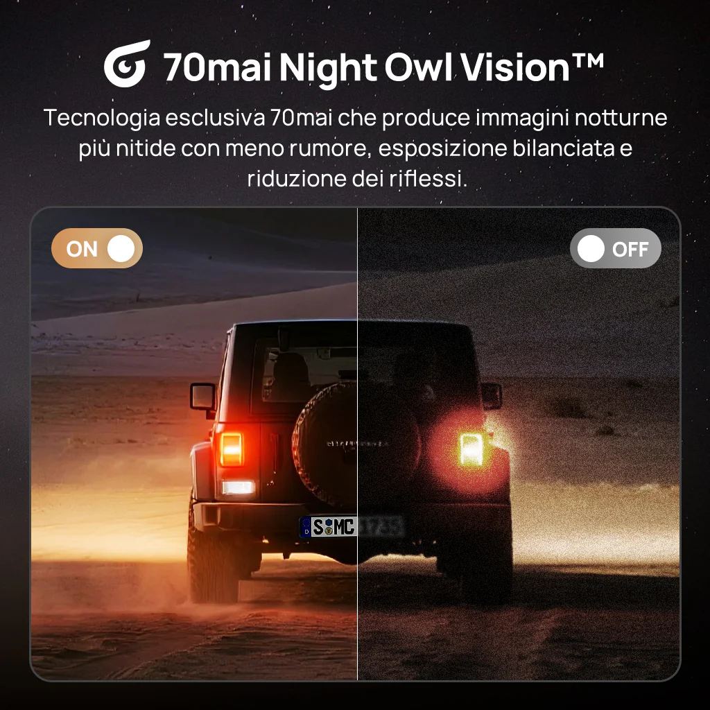 70mai Dash Cam 4K T800 a 3 canali con doppia risoluzione 4K, STARVIS 2 IMX678, visione notturna HDR, rilevamento AI, registrazione di emergenza, 4G LTE e supercondensatore - Image 5