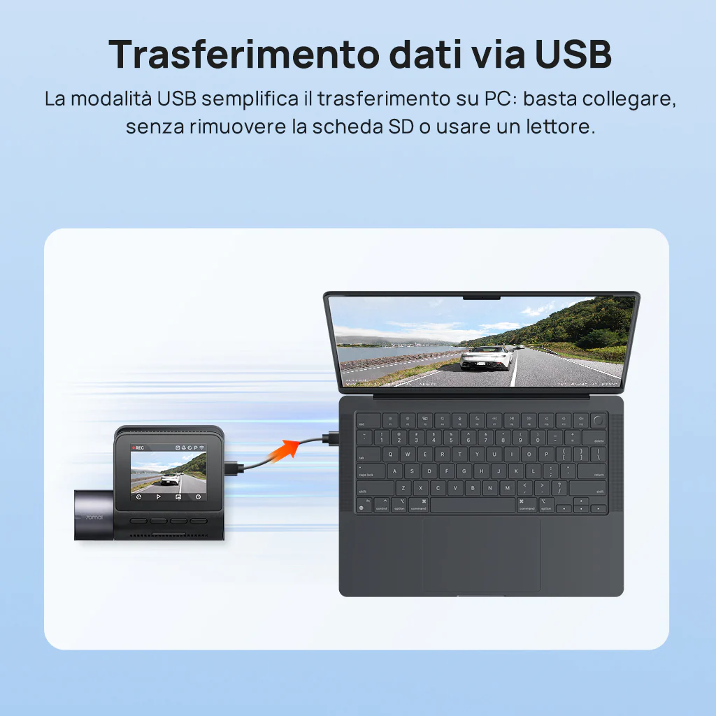 70mai Dash Cam A410 2.5K HDR Dual con GPS, registrazione di emergenza, sensore G, controllo tramite app e design compatto - Image 11