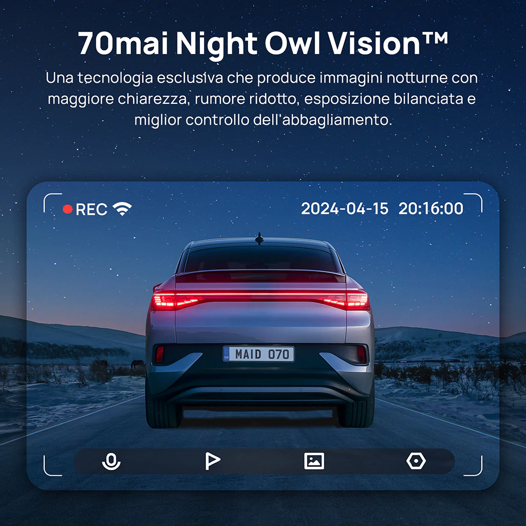 70mai Dash Cam A510 2.7K HD con Sony STARVIS 2, 4G LTE e supporto Dual HDR - Image 7