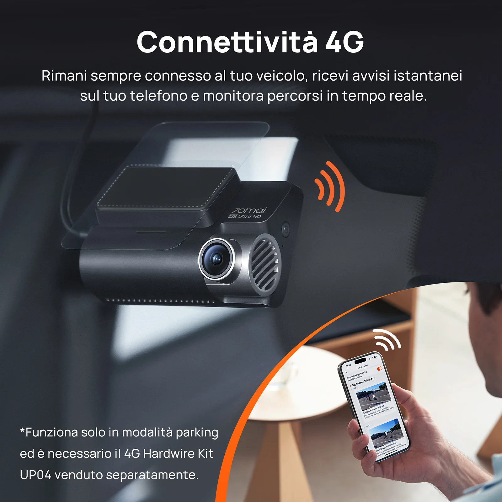 70mai Dash Cam 4K A810 con Sony STARVIS 2 IMX678, 4G LTE e supporto Dual HDR - Image 6