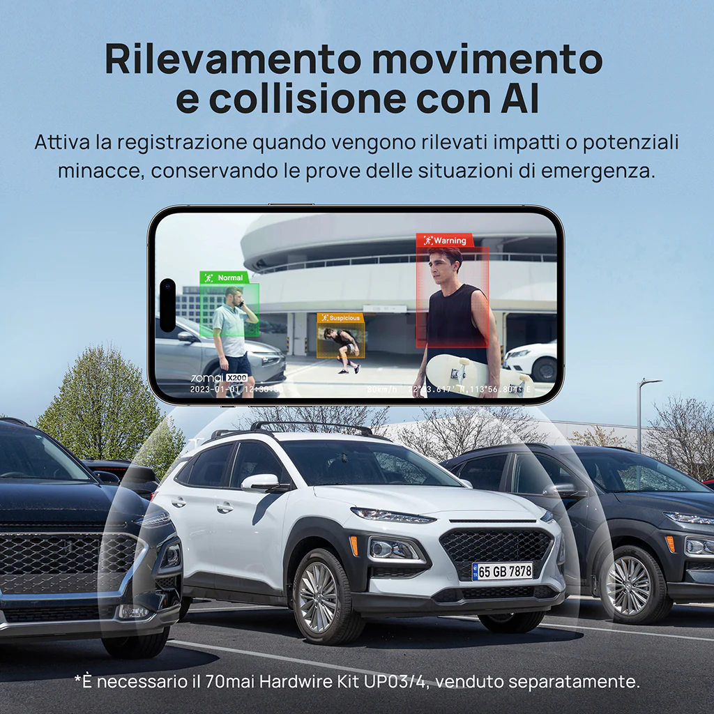 70mai Dash Cam Omni con visione a 360°, memoria eMMC integrata, rilevamento AI e supporto 4G LTE - Image 11