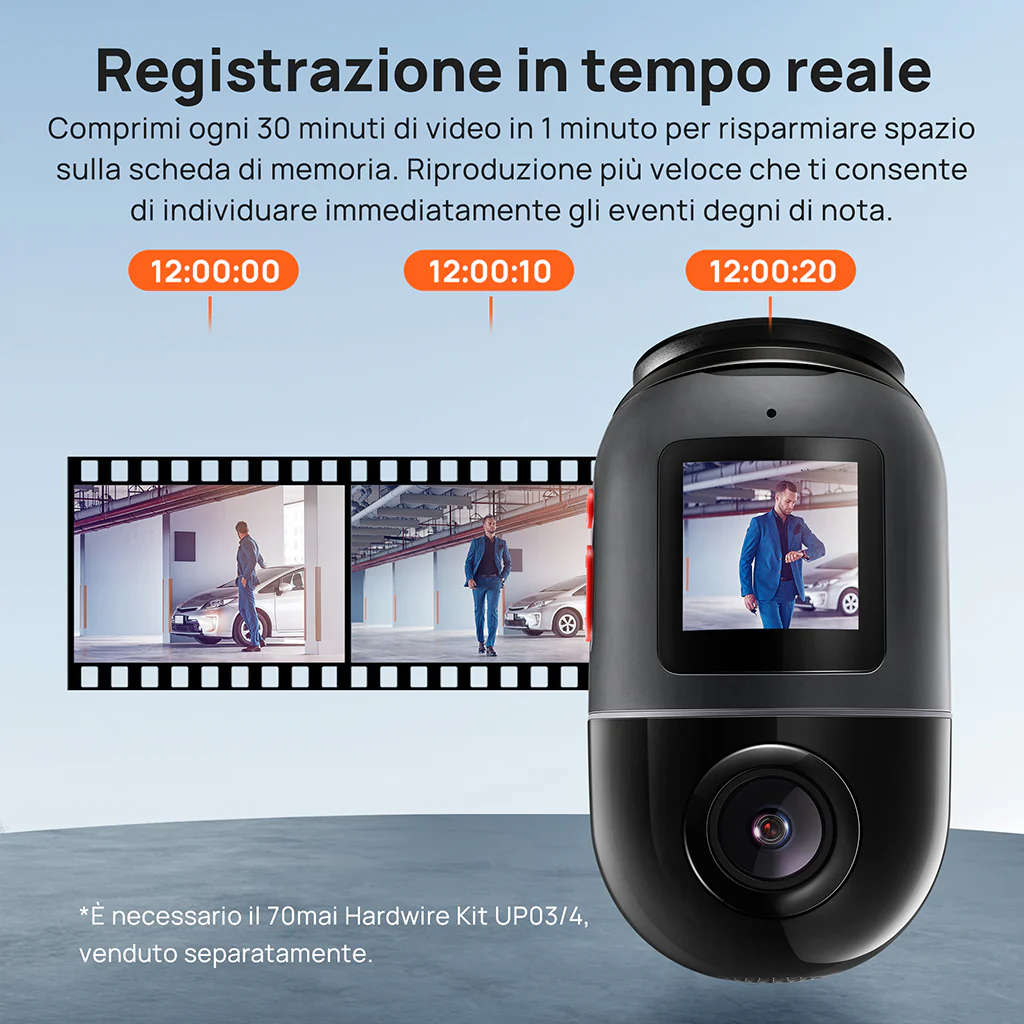 70mai Dash Cam Omni con visione a 360°, memoria eMMC integrata, rilevamento AI e supporto 4G LTE - Image 12