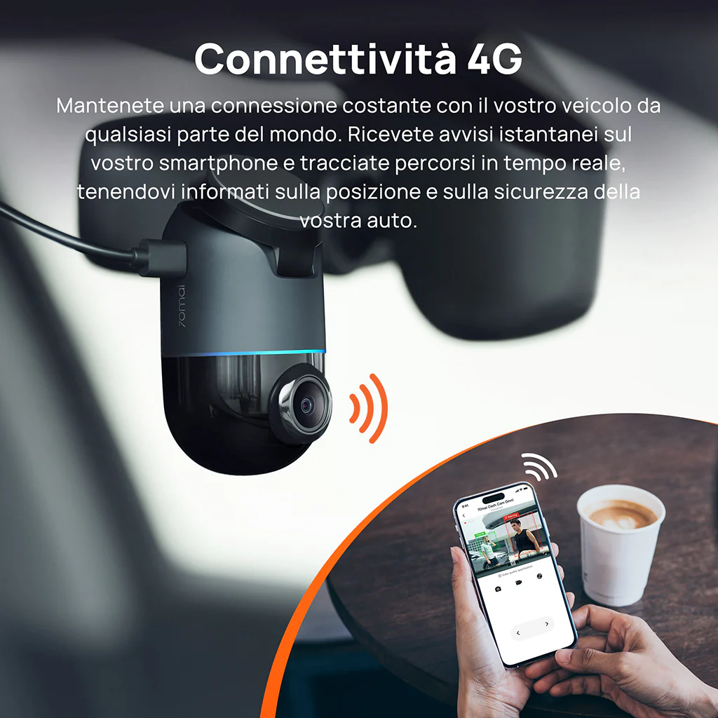 70mai Dash Cam Omni con visione a 360°, memoria eMMC integrata, rilevamento AI e supporto 4G LTE - Image 6