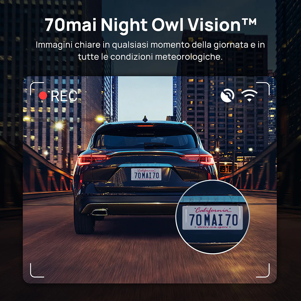 70mai Dash Cam Omni con visione a 360°, memoria eMMC integrata, rilevamento AI e supporto 4G LTE - Image 8