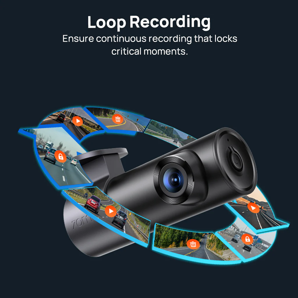 70mai Dash Cam M310 Plus 3K con obiettivo orientabile a 360°, visione notturna potenziata e registrazione di emergenza in buffer - Image 3