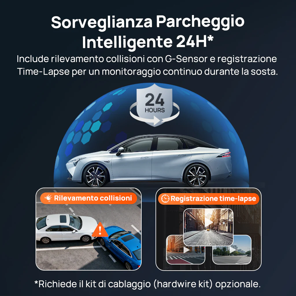 70mai Dash Cam M310 Plus 3K con obiettivo orientabile a 360°, visione notturna potenziata e registrazione di emergenza in buffer - Image 6